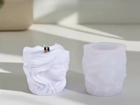 Molde silicona maceta cabeza mujer nueva